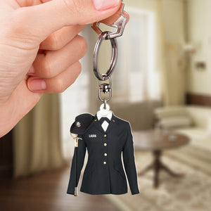 Navy - Air Force - Army - Marine Uniform On A Clothes Hanger- Personalized Keychain