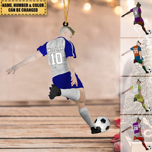 Personalized Name, Number & Appearance - Acrylic Christmas / Car Oranment - Gift for Soccer Lovers