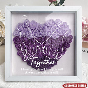 I Love You Forever & Always - Personalized Couple Flower Shadow Box