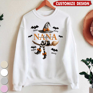 Grandma Life Witch 3D Effect Personalized Halloween Sweatshirt