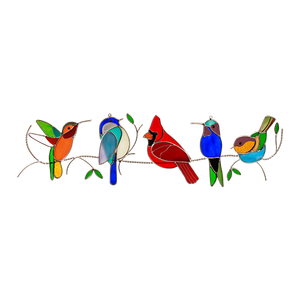 Stained Glass Humming Birds Suncatcher - Gift For Bird Lovers