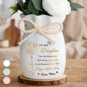 Personalized Flower Vase With Ribbon - Personalized Mother's Day Birthday Gifts For Daughter - You Carry Love So Beautifully