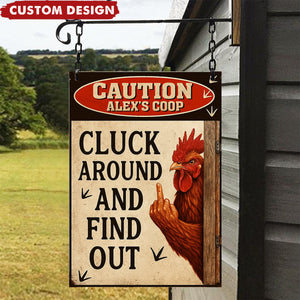 Cluck Around And Find Out - Personalized Chicken Rectangle Metal Sign