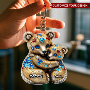 Mommy, My Safe Place - Family Personalized Shaped Acrylic Keychain - Mother's Day, Gift For Mom, Grandma