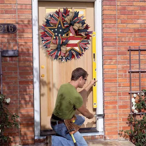 Handmade American Patriotic Star Wreath - Independence Day Decoration Gifts