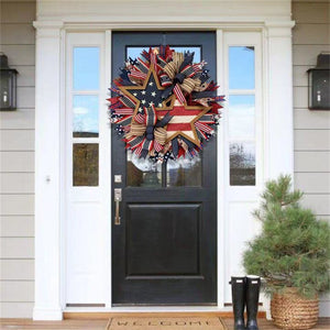 Handmade American Patriotic Star Wreath - Independence Day Decoration Gifts