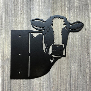 Peek-A-Boo Cow Metal Sign - Versatile Mountable Wall Art