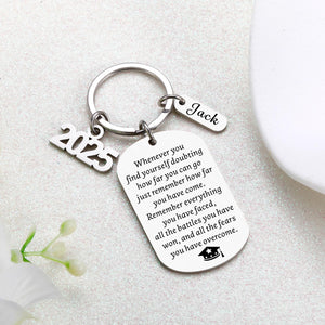 So Proud of You Grad Decor - Personalized Graduation Keychain - Class of 2025 Gifts