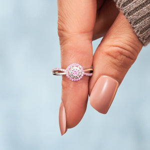 Raise Awareness Of Breast Cancer Keep Going - Pink Circle Ring