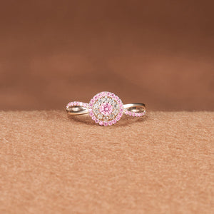Raise Awareness Of Breast Cancer Keep Going - Pink Circle Ring