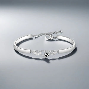 "Angel's Companion" Paw With Wings Memorial Bracelet