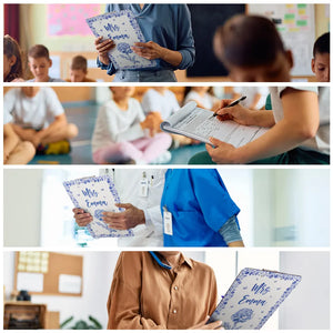 Birth Flower Chinoiserie Toile Art - Personalized Acrylic Clipboard