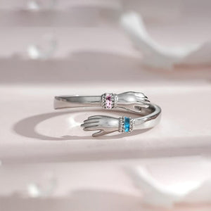 For Granddaughter - Always Keep Me In Your Heart Custom Birthstone Hug Ring