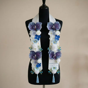 Personalized Layered Flower Floral Graduation Stole, Handmade Grad Sash 2026