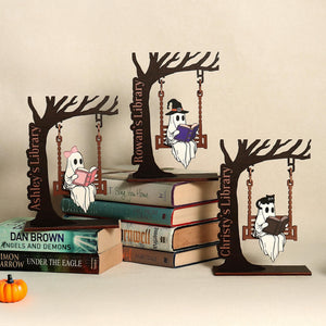 Personalized Chilling Ghost On Swing - Ghost Bookshelf Decor