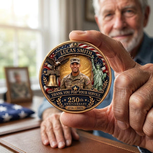 Thank You For Your Service - Personalized American 250th Anniversary Veteran Appreciation Coin