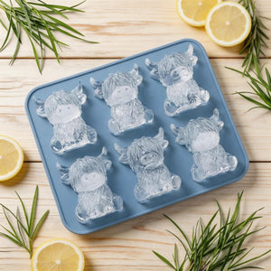 Adorable Highland Cow Silicone Ice Cube Tray - Mini Highland Cow Ice Cube Mold, for Whiskey, Cocktails, Drinks, Perfect Gift for Cow Lovers