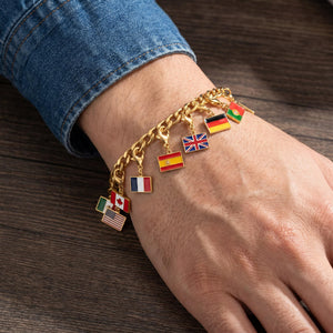 Personalized Country Flag Bracelet - 2026 World Soccer Gift