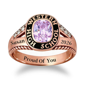 Personalized Graduation Class Birthstone Ring - Graduation Jewelry Gift for Men & Women