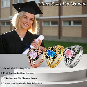 Personalized Graduation Class Birthstone Ring - Graduation Jewelry Gift for Men & Women