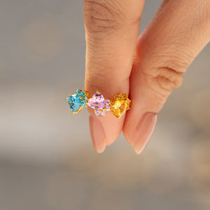 The Dogmother Dog Paws 1-5 Birthstones Ring