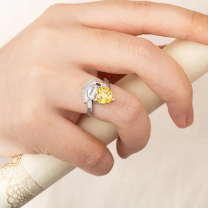 Personalized Zircon Grad Cap Heart Birthstone Ring - Dainty Jewelry Birthday Graduation Gift for Women Graduates