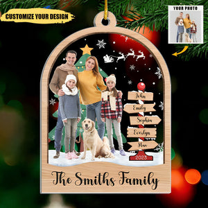 Custom Photo It's The Most Beautiful Time Of The Year - Family Personalized Custom Ornament - Acrylic Custom Shaped - Christmas Gift For Family Members