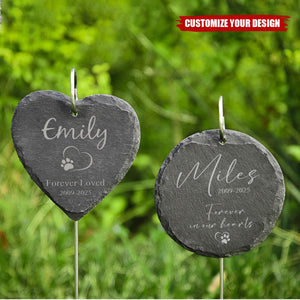 Engraved Pet Memorial Garden Stone Dog Loss - Personalized Garden Slate With Hook, Memorial Gift, Sympathy Gift