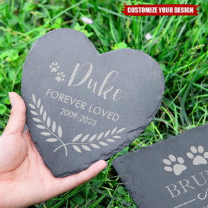 Engraved Pet Memorial Garden Stone Dog Loss - Personalized Garden Slate With Hook, Memorial Gift, Sympathy Gift
