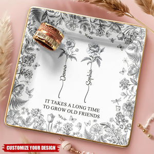 If Besties Were Flowers I'd Pick You - Personalized Jewelry Dish
