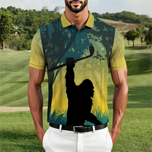 Bigfoot Men's Golf Polo Shirt, Golfing Apparel, Mens Golf Gift, Funny Golf Shirt