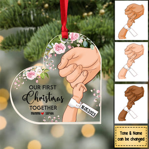 Our First Christmas Together - Personalized Acrylic Christmas Ornament - Gifts For Baby/Newborn