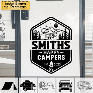 Family Adventures - Camping Personalized Custom RV Decal - Gift For Camping Lovers