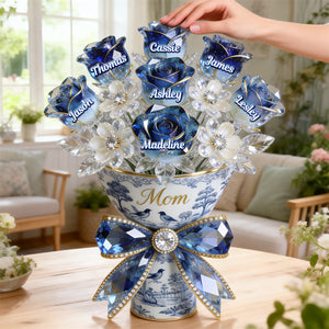 Personalized Flower Bouquet Acrylic Plaque - Gift For Mom