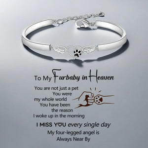 "Angel's Companion" Paw With Wings Memorial Bracelet