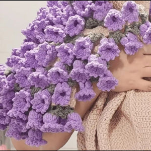 Hand-Knitted Rose Blanket - Gift for Mother's Day, Valentine's Day