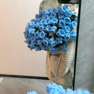 Hand-Knitted Rose Blanket - Gift for Mother's Day, Valentine's Day