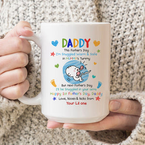 From The Bump - Daddy, This Father's Day I'm Snuggled Warm & Safe In Mummy's Tummy - Personalized Mug