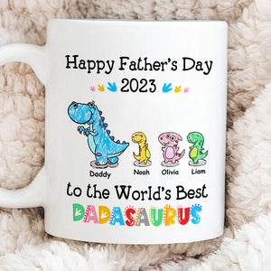 Father's Day Gift - Happy Father's Day to the world's Best Dadasaurus 2023 - Personalized Mug