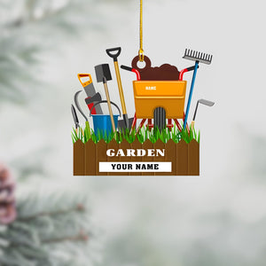 Personalized Garden Tool Ornament For Gardener, Custom Name Ornament, Christmas Gift For Garden Tool, Gardening Ornament