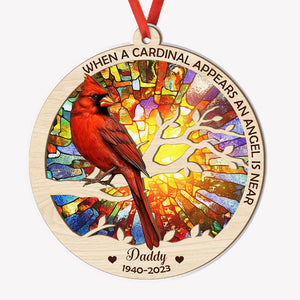 When A Cardinal Appears, Personalized Suncatcher, Memorial Gifts
