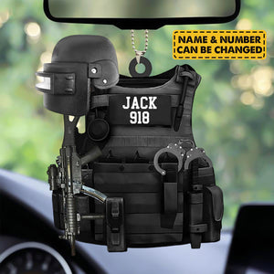 Personalized Ornament Gift For Swat Police - Swat Police Bulletproof Gun 2 Sided Ornament