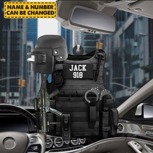 Personalized Ornament Gift For Swat Police - Swat Police Bulletproof Gun 2 Sided Ornament