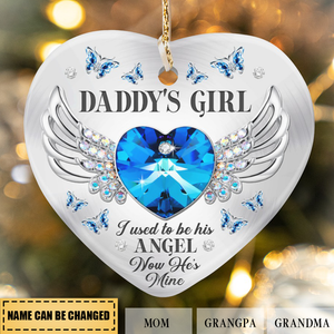 Personalized Memorial Christmas Acrylic Ornament - Whose Girl/Boy Heart