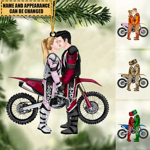 Ride Together - Stay Together, Personalized Motorcross Couple Ornament