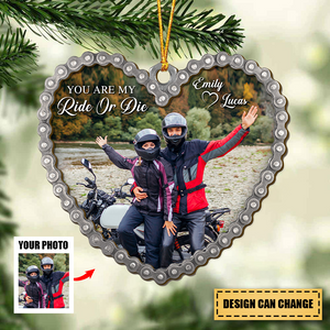 Riding Partners In Heart Custom Motorcycle Acrylic Ornament