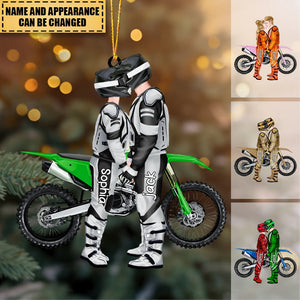 Ride Together - Stay Together, Personalized Motorcross Couple Ornament