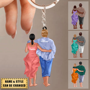 Personalized Back View Couple Acrylic Keychain