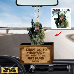 Personalized I Didn't Go To Harvard Acrylic Car Hanging Ornament - Happy Independence Day - Custom Your Photo