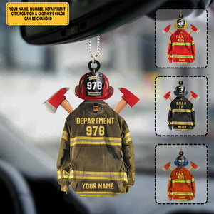 Proud Firefighter Personalized Acrylic Ornament Gift For Firefighter Fireman